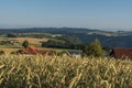 Distant view in a hilly landscape