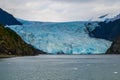 Distant view of a Holgate glacier in Kenai fjords National Park, Seward, Alaska, United States, North America Royalty Free Stock Photo