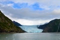 Distant view of a Holgate glacier in Kenai fjords National Park, Seward, Alaska, United States, North America Royalty Free Stock Photo