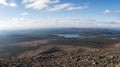 Distant View on Lake Luirojarvi in Taiga Forest Royalty Free Stock Photo