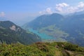 Distant view of lake Lungernsee Royalty Free Stock Photo