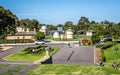 Distant view of the Melbourne Observatory and entrance to the Royal Botanical gardens in Melbourne Victoria Australia Royalty Free Stock Photo