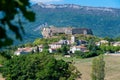 Distant view of the old village of Mison, France Royalty Free Stock Photo