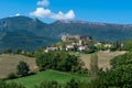 Distant view of the old village of Mison, France Royalty Free Stock Photo