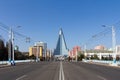 Distant view at Ryugyong Hotel in Pyongyang, North Korea