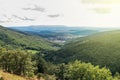 Distant view of small a mountain town