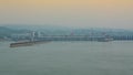 Distant view of the Three Gorges Dam over Yangtze river in Yichang China Royalty Free Stock Photo