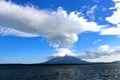A distant view of Volcano ConcepciÃÂ³n, Ometepe Island, NIcaragua Royalty Free Stock Photo