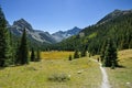 Woman Hiking Away On Sangre De Cristo Mountain Trail