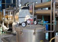 Distillation of essential oils in factory