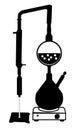 distillation kit icon. chemical laboratory sign. lab glassware symbol. flat style