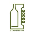 Distiller and bottle logo. Vector illustration.