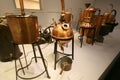 Distiller for the production of perfume water, the copper metal vat Royalty Free Stock Photo