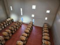 Distilling process and wine storage barrels and overall architecturefrom the Sterling Vineyards in Napa California
