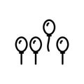 Black line icon for Distinct, fly and balloon Royalty Free Stock Photo