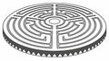 Circular Labyrinth Maze with Ribbed Edge, 3D Game Asset, vector design Generative AI Royalty Free Stock Photo