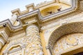 Baroque facade of La Merced church, Antigua, Guatemala Royalty Free Stock Photo