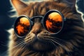 Distinctive Cat stylish glasses. Generate Ai