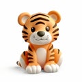 Distinctive Ceramic Tiger Toy With Digital Enhancements Royalty Free Stock Photo