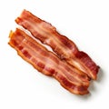 Distinctive Characters: Bacon Slices On A Clean-lined White Surface Royalty Free Stock Photo
