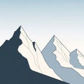 Distinctive graphic-style depiction of sharp mountain peaks, Royalty Free Stock Photo
