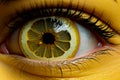 Distinctive Man lemon eyes. Generate AI