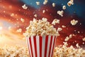 Distinctive Popcorn box background. Generate Ai