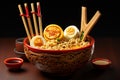 Distinctive Ramen bowl sticks. Generate Ai