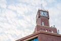 A distinctive red - check clock bu