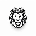 Distinctive Typography Lion Icon On White Background - 4k Monochromatic Graphic Design