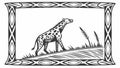 Tribal Giraffe: African Wildlife in Stylized Art Frame, vector design Generative AI Royalty Free Stock Photo
