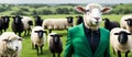Distinguish yourself. Sheep in business suit. Highly detailed and realistic illustration