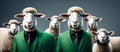 Distinguish yourself. Sheep in business suit. Highly detailed and realistic illustration