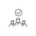 distinguished employee. Element of job interview icon for mobile concept and web apps. Thin line distinguished employee can be use