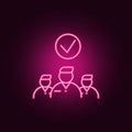 distinguished employee icon. Elements of interview in neon style icons. Simple icon for websites, web design, mobile app, info