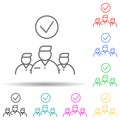 distinguished employee multi color style icon. Simple thin line, outline vector of interview icons for ui and ux, website or