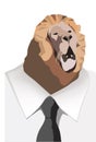 Distinguished person with shirt tie character from lion-