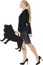 Distinguished woman with lion-shaped bag-