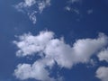 A distinguishing glamourous view of shining white clouds in the sun in lovely blue sky