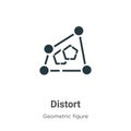 Distort vector icon on white background. Flat vector distort icon symbol sign from modern geometric figure collection for mobile