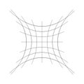 Distorted abstract geometric shape elements. Deformation, distortion warp, tweak effect on checkered, grid, mesh surface