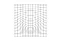 Distorted checkered grid. Mesh warp texture. Futuristic net with denting effect. Geometric deformation. Gravity Royalty Free Stock Photo