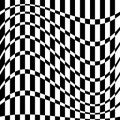 Distorted chequered checkered pattern with rectangles and squa