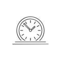 Distorted Clock Indicating Time Pressure Line Art Time Management Deadline Concept Royalty Free Stock Photo