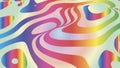 Distorted coloful lines. Wave is a distortion effect. Optical illusion. Circular rainbow lines stripes or background with wavy