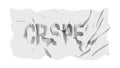Distorted CRSPE Text with Creased Paper Effect, vector design Generative AI Royalty Free Stock Photo
