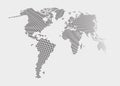 Distorted and dotted style world map on gray background Royalty Free Stock Photo