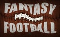 Distorted Fantasy Football Title On a Football Texture