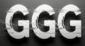 Distorted ggg text with glitch effect Royalty Free Stock Photo