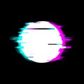 Distorted glitch style Start recording Media video file or music symbol - play video button, vector illustration on